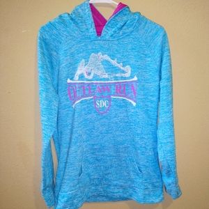 Coconut Creek Aqua Blue/Fuchsia Women's Medium Size Hoodie